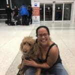 Mallory and a new friend at the Miami airport...